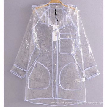 Women TPU Breathable Waterproof Transparent Rain Jacket Rain Coat